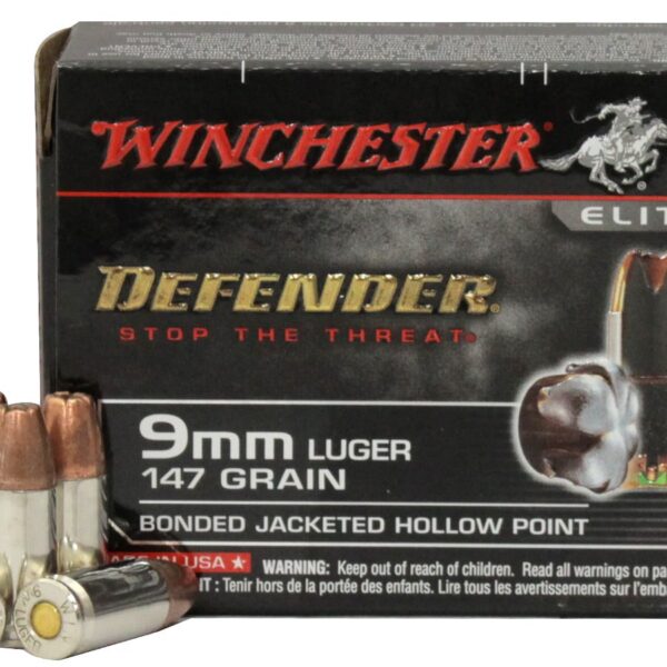 Winchester PDX1 Defender Handgun Handgun Ammunition 9mm Luger 147 gr. JHP 20/ct