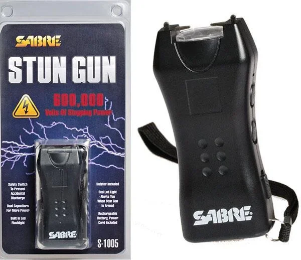 Security Equipment Corporation Sabre 600000 Volt Mini-Stun Gun with LED - Black
