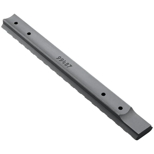 Weaver 1-Piece Extended Multi-Slot Picatinny Scope Base, grey, angled top view with mounting holes