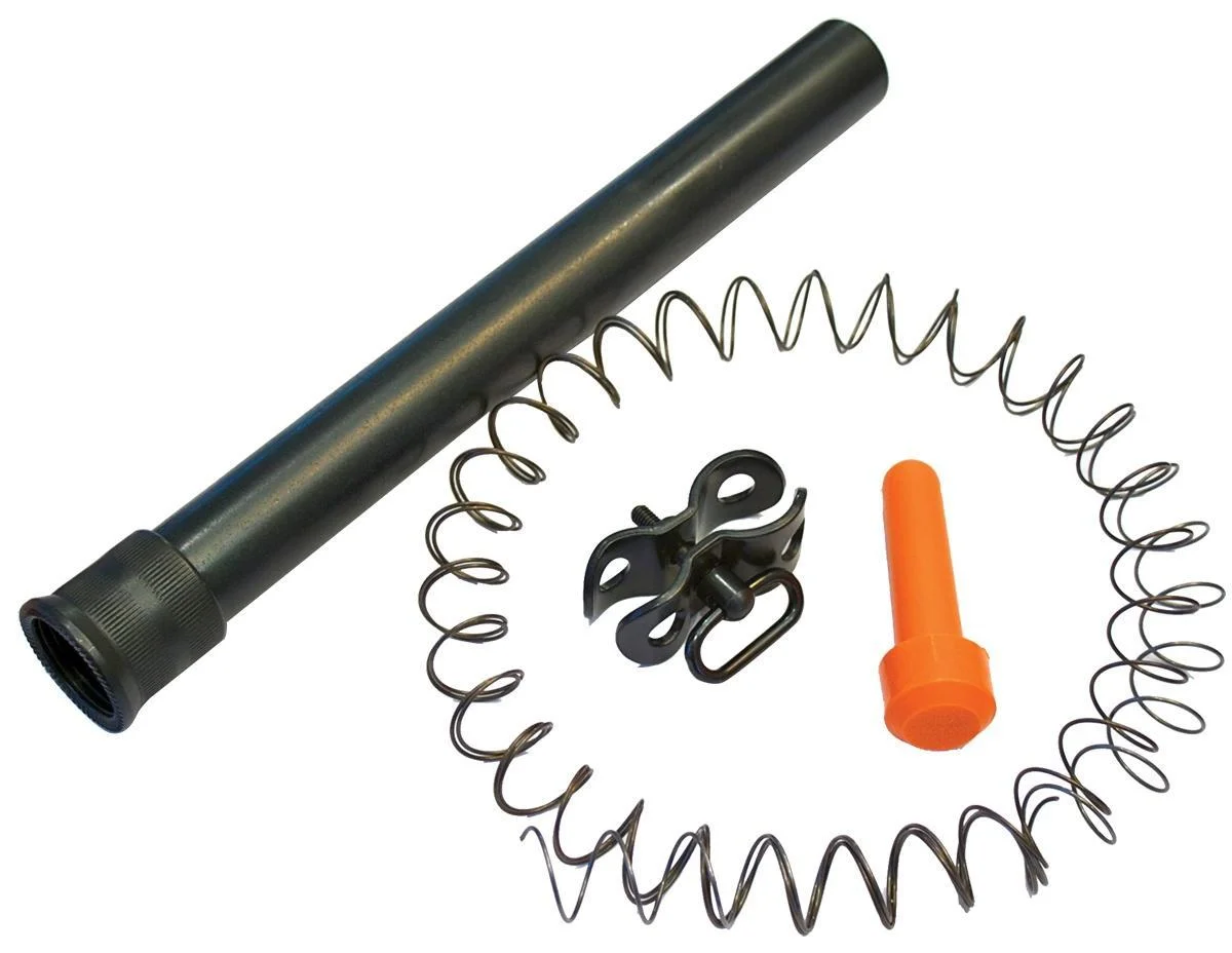 8-shot-remington-870-1100-magazine-extension-primary Carlson shotgun magazine extension assembly with black tube, spring, clamp and orange plug