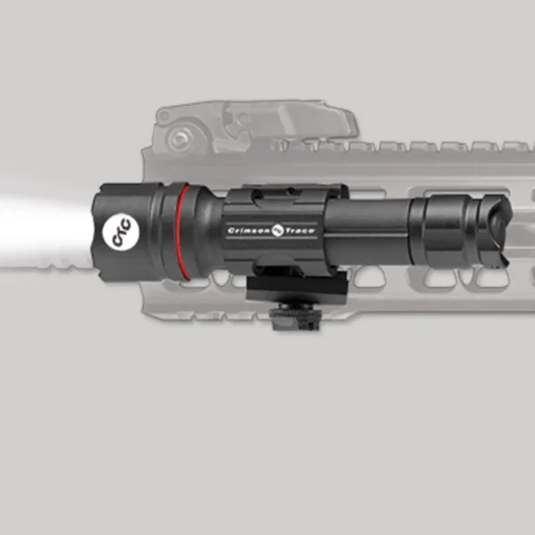 Crimson Trace CWL-202 black tactical light, right-side view mounted on a rail