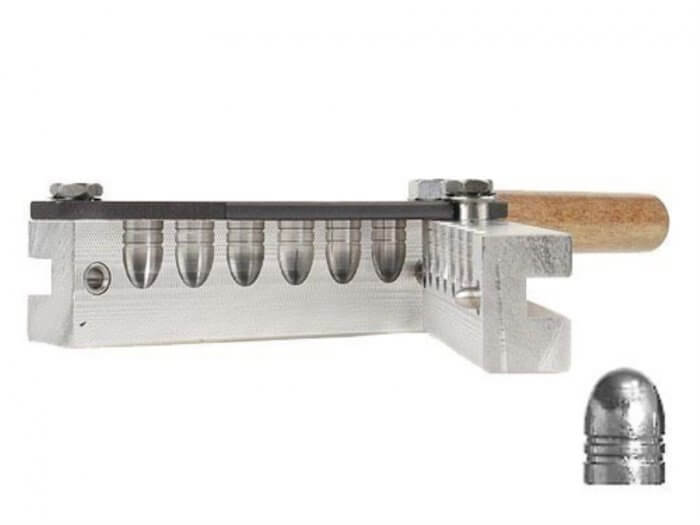 90352.jpg Lee Round Nose Pistol Mould - 6 Cavity (Handles Sold Separately) .452" 228 gr
