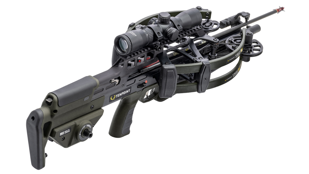 Gallery_TRX_26_Rangemaster_Moss_QA-1024x576-1.jpg Tenpoint TRX 26 Compact Reverse-Draw Crossbow ACUslide MAXX RangeMaster 100 Scope Black