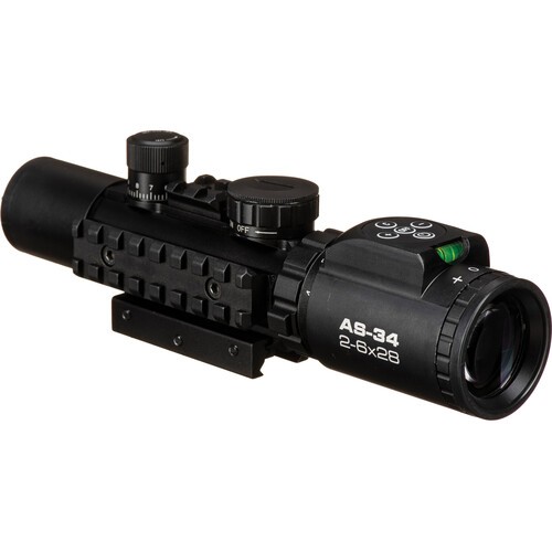 KONUSPRO AS34 Rifle Scope - 2-6x28mm 34mm SFP Engraved/Illum Mil-Dot Black Matte