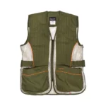 Allen Ace Shooting Range Vest green front view with mesh side panels and large pockets