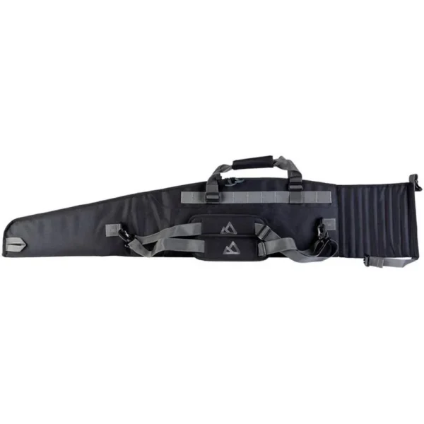 Federal Adjustable Fit Scoped Rifle Case, black side view with handles and exterior straps