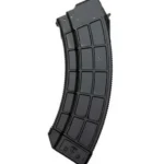 Century Arms US Palm AK30R Rifle Magazine, curved black magazine in side view
