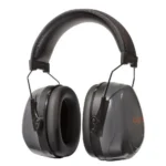 Allen ULTRX Heavy Sound Defender grey ear muffs, front view with padded headband and black ear cups