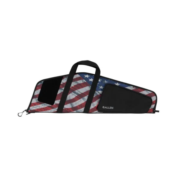 Allen Victory Series Soft AR Handgun Case, black side view with flag panels and carry handles