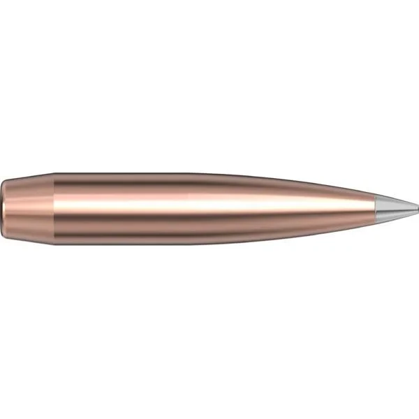 Hornady Aluminum A-Tip Match Rifle Bullets copper-colored bullet with silver tip, side view
