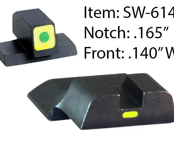 Ameriglo CAP sights, front and rear black sights with green and yellow inserts