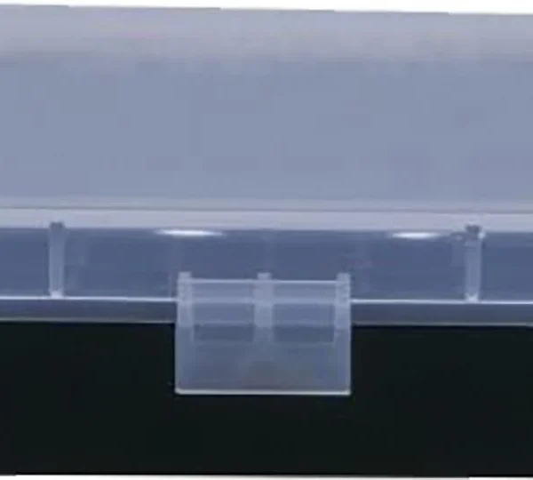 Berry's Mfg #008 Box, black case with translucent blue lid and front latch