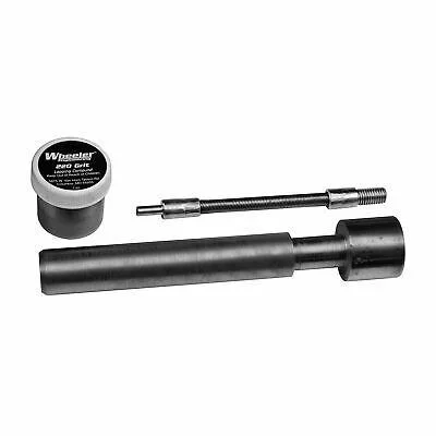 AOB Wheeler AR LR/10 Receiver Lapping Tool, black cylindrical tool with metal shaft and compound jar