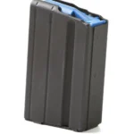 ASC AR Family Rifle Magazine black stainless steel magazine with blue follower