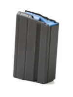 ASC AR Family Rifle Magazine black stainless steel magazine with blue follower
