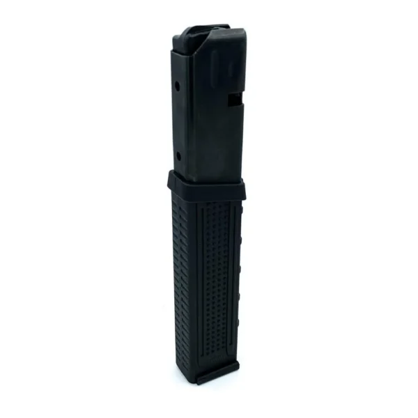 Promag AR-15 SMG Rifle Magazine, upright black magazine with textured lower body