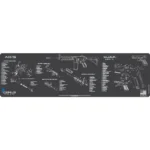 Cerus Gear Magnum XXL AR-15/Glock Combo Schematic Promat, grey top view with white diagrams