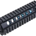 ProMag Industries AR-15 Carbine Polymer Quad Rail Hand Guard, black angled view with four rails