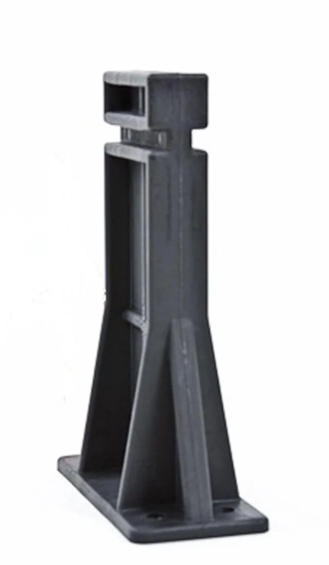 ar-15-spikes-block-gun-vise-primary ERGO Grips Spikes Block for AR 15, upright black polymer block with wide base and ribbed supports