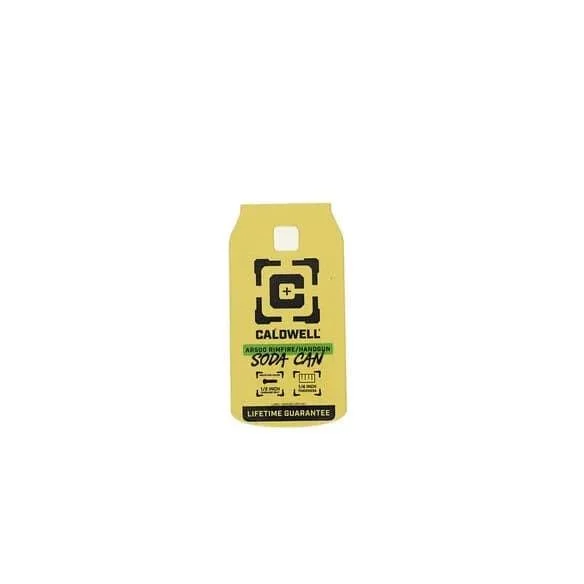AOB Caldwell AR500 Soda Can Target, yellow front view with black target markings
