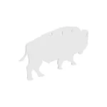 Birchwood Casey AR500 Silhouette Plate Target, white bison-shaped plate, side profile