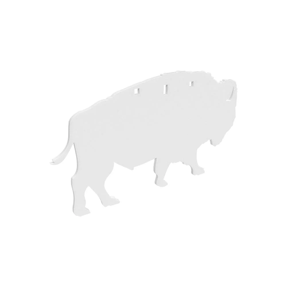 ar500-steel-silhouette-targets-primary Birchwood Casey AR500 Silhouette Plate Target, white bison-shaped plate, side profile