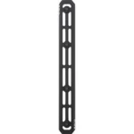 AOB BOG M-LOK Rail Arca Swiss Tripod Plate, black slotted plate shown from the top
