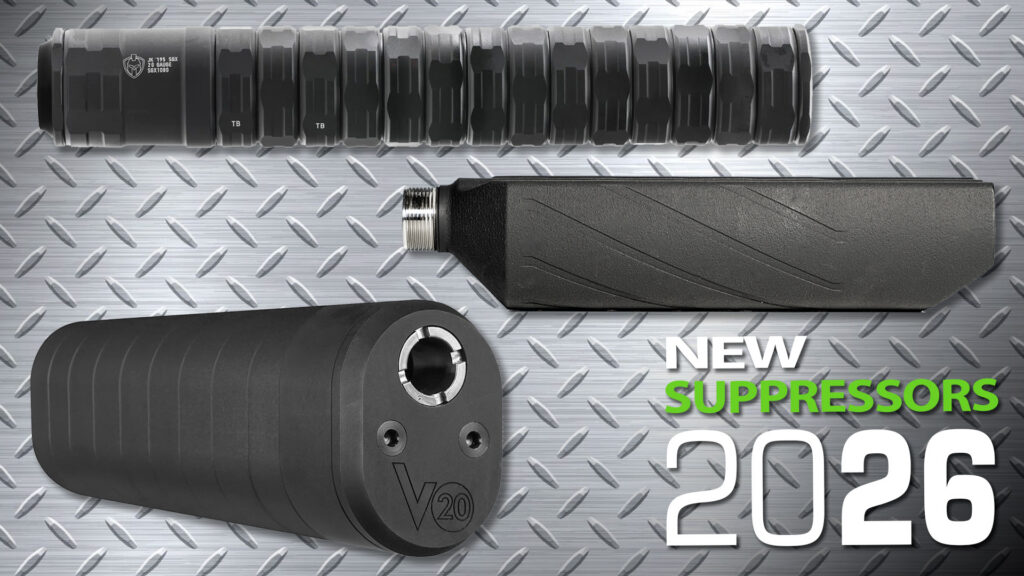 Variety of modular shotgun suppressors attached to hunting shot