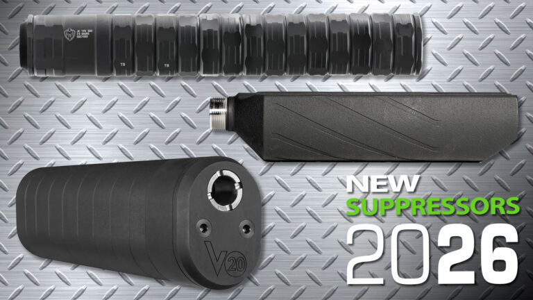 Variety of modular shotgun suppressors attached to hunting shot