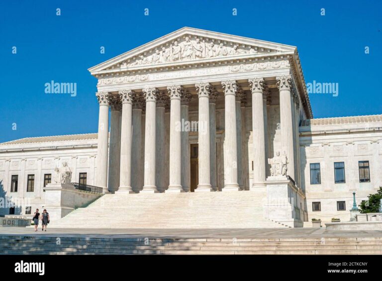 The Supreme Court building under a clear sky representing federal legal cases