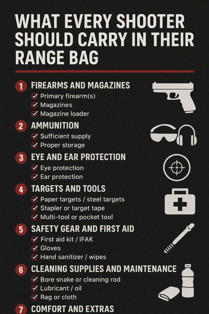 Beginner wearing safety glasses and ear muffs at a shooting range
