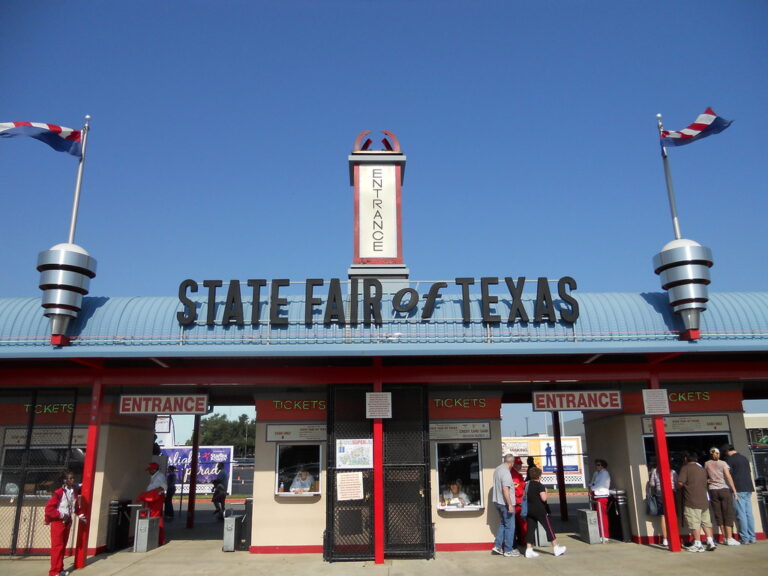 The entrance to the Texas State Fair at Fair Park in Dallas