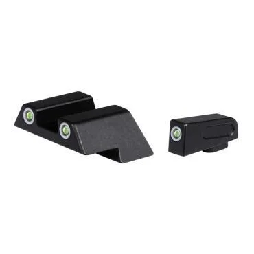 American Tactical ATI NIGHT SIGHT FOR GLK LRG FRAME, black front and rear sights with green dots