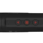 ATN BlazeTrek 6, black side view with textured control panel and three red-button symbols