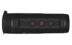 ATN BlazeTrek 6, black side view with textured control panel and three red-button symbols