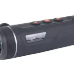 ATN BLAZETREK 6 black thermal monocular, angled side view with front lens and top buttons