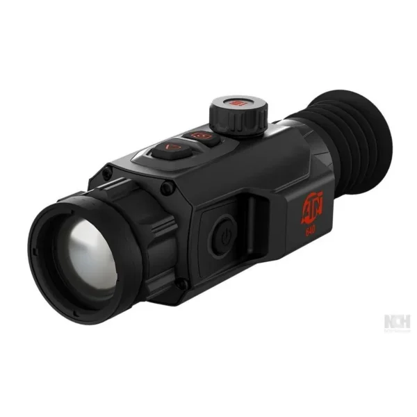 American Technologies Network ATN ThOR 6 mini, black angled view with front lens, controls and eyecup