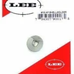 Lee Auto Prime Shell Holder #15, silver, top view on red and white branded card