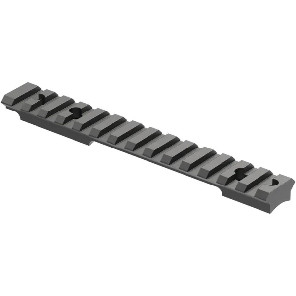Leupold BackCountry Cross-Slot Bases, matte black rail in angled top view with cross slots