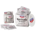 Birchwood Casey Barricade Take-Along Packets, white packets and retail packaging, front view