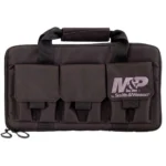 AOB Battenfeld Technologies M&P Pro Tac Handgun Case, black front view with pouches and handles