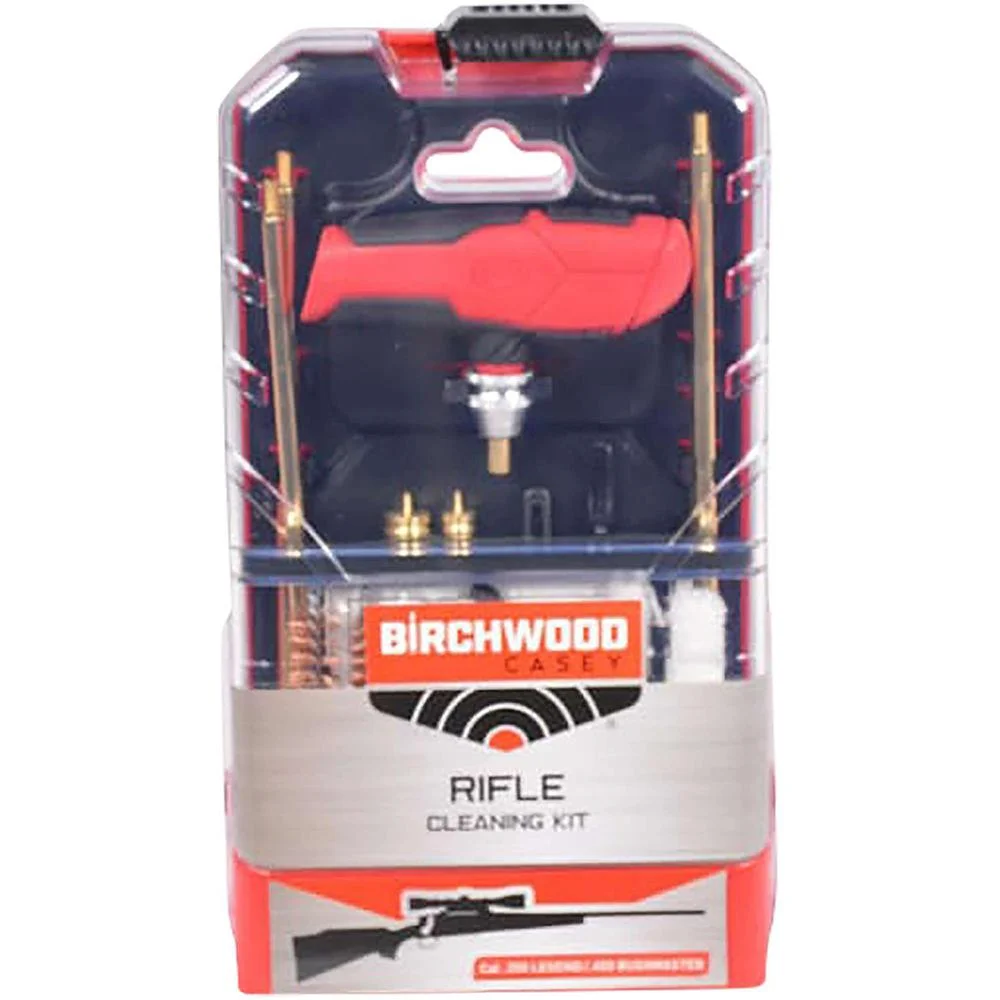 bchasey-rifle-cleaning-kit-clnkit-primary Birchwood Casey Rifle Cleaning Kit, front view in clear and red retail case