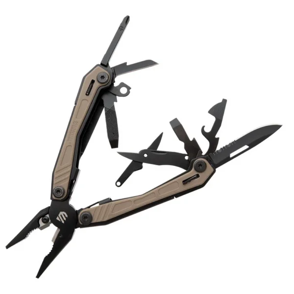 Bear & Son Blackhawk Everyday Carry Multi-tool Sand, open view with pliers, blades and tools extended