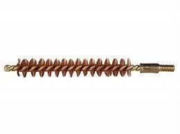 Pro-Shot Benchrest Brass Core/Bronze Bristle Rifle Bore Brush, side view with threaded end