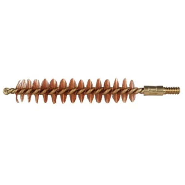 Pro-Shot Benchrest Rifle Bore Brush .45 cal, bronze bristles and brass threaded stem, side view