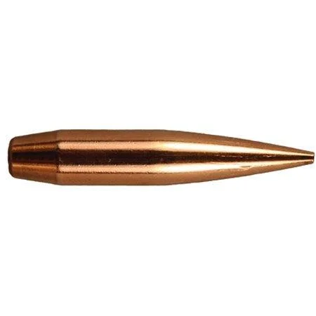 Berger Elite Hunter Rifle Bullets, side view of a copper-colored pointed bullet