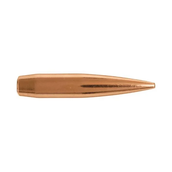 Berger Match Grade Hunting Bullets copper-colored pointed bullet, side view