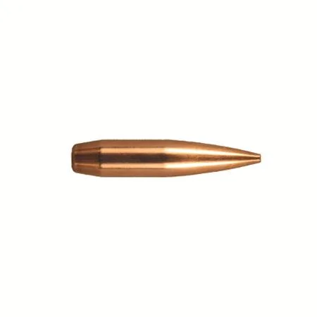Berger VLD Target copper-coloured bullet, side view with pointed tip