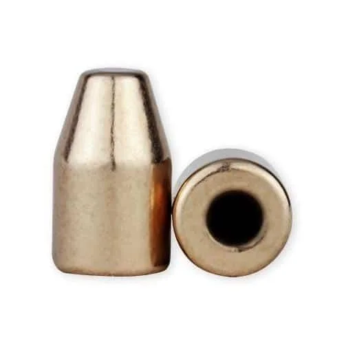 Berry's Superior Plated Bullets 9mm 124gr HBFP-TP, side and base views of plated bullets