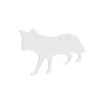Birchwood Casey AR500 Silhouette Plate Target, white coyote shape with three holes